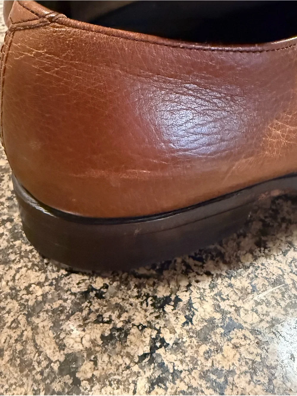Men's Vintage Chestnut Leather Slip-On Loafers